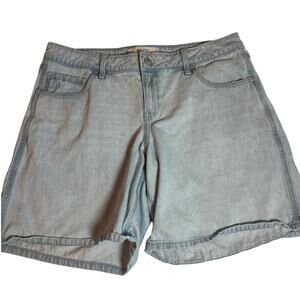 Hollister Low Rise Baggy Jort Denim Shorts Light Wash Bow Pocket Women's W32